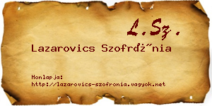 Lazarovics Szofrónia névjegykártya